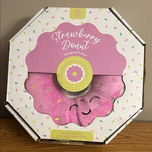 Strawberry donut plush weighted friend 2.2LB